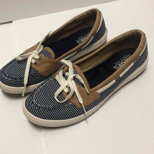 Keds Blue and White Striped Laced Slip-on shoes Size 6.5